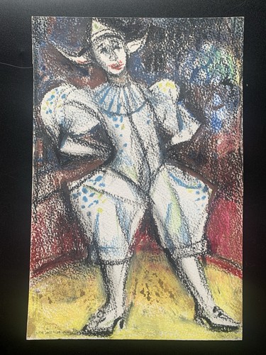 Original oil pastel pierrot - oil,