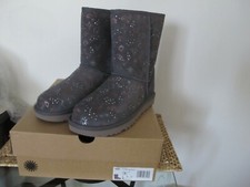 UGG CLASSIC ZODIAC WOMEN'S SHORT GRAY SHORT NIGHTFALL SUEDE SHEEPSKIN  BOOTS 7