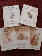 Five Vintage Beatrix Potter, Peter Rabbit Books circa 1968
