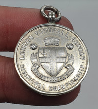 Sterling Silver London Football Association Fob Medal by Vaughton & Sons 1921