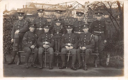 Postcard military line - line, up