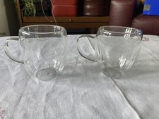 2 x Pack Double Walled Insulated Thermal Coffee / Tea Mugs Clear