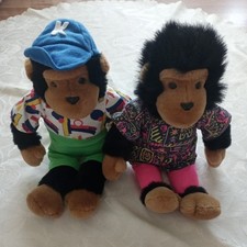 2 PG Tips Samantha & Kevin Tipps Soft Plush Set+Collectable The Chimps Album VGC