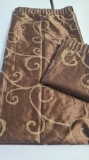Modern Next used curtains 89x90 in brown with gold pattern 