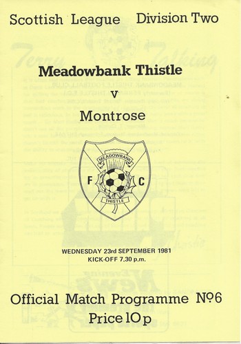 Meadowbank thistle v - thistle,