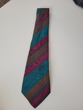 pierre balmain Mens Abstract Silk Tie Vintage Made In Italy
