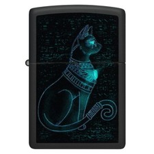 UV Spiritual Cat Design Zippo Lighter Authentic Collectables Egyptian Lighter