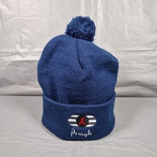 Pringle Golf Bobble Beanie Hat Blue Womens 6-5/8 XS 54cm Acrylic Winter Casual 