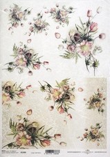 Pink Floral Bouquet & Lace A4