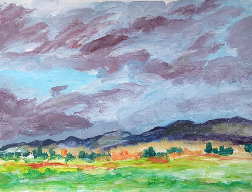 Modern 5x11 painting - 8.5x11,
