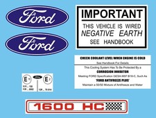 Ford Pinto OHC 1600HC Cam Cover Under Bonnet Decal Set Escort Cortina, Capri 1.6