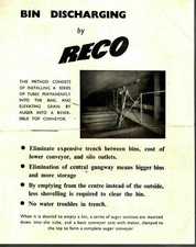 Vintage Grain Bin Discharging By Reco Rustons Engineering Leaflet Brochure 8176E