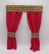 Dolls house curtains. Red with
