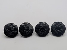 4 X RAF Buttons Black Plastic