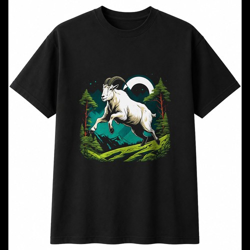 Graphic mountain goat - goat, the
