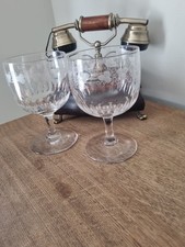 Pair Vintage Etched Wine