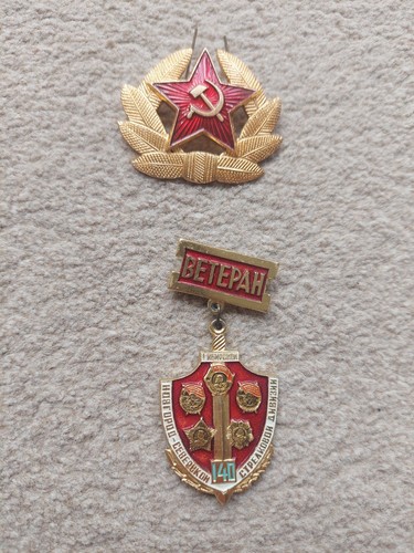 Russian veteran medal and - medal, cap