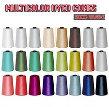 Overlocking Thread Polyester Industrial Sewing Machine 5000 Yard 4572 M Cones UK