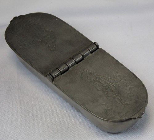 Antique pewter snuff - antique, swiss