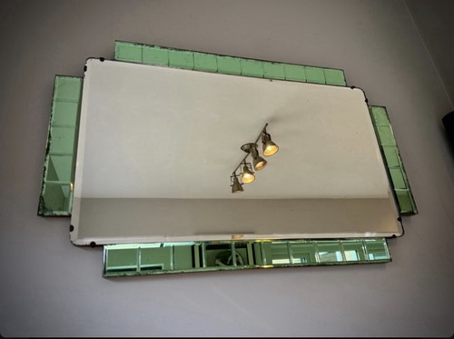 Art deco bevelled mirror with - deco,