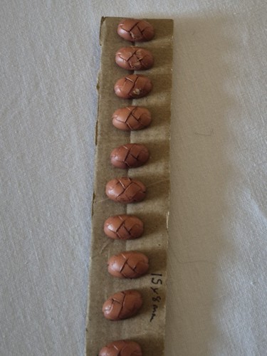 Tan oval vintage plastic 15 - oval,