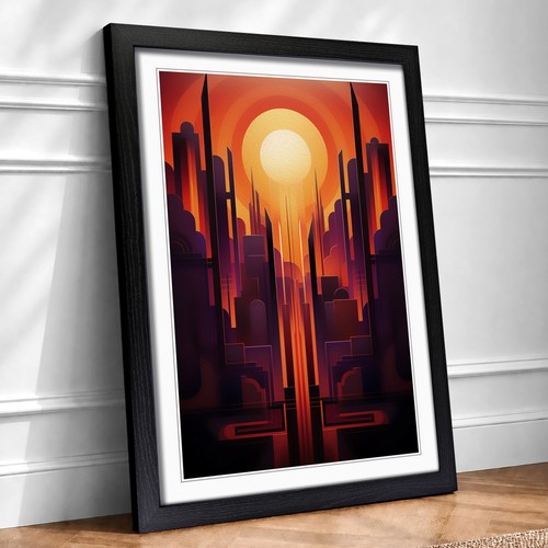 Art deco sunset constructivism - sunset,