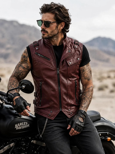 Men premium burgundy leather - men's,