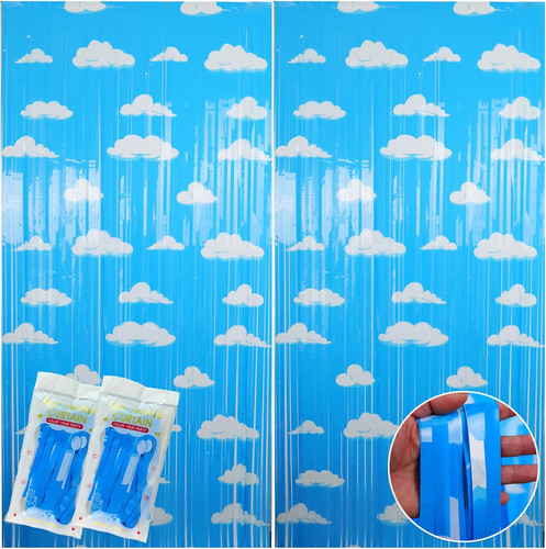 2pcs blue sky white clouds - sky,