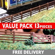OO Gauge Fencing & Gates Model Railway Fences 00 gauge 1:76 train fences 13 pack
