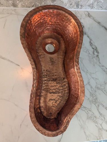 Solid hammered copper - , inset
