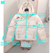 HOLLISTER FAUX FUR LINED ALL WEATHER PUFFER JACKET CREAM WHITE WOMENS SZ MEDIUM