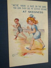 Comic Postcard - AT SKEGNESS, We're havin' a race on the sand ...