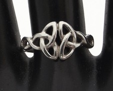 Sterling silver ring band simple Celtic Knot design suitable man or woman size R