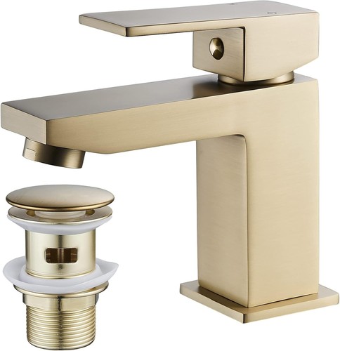Basin tap square with waste - basin,