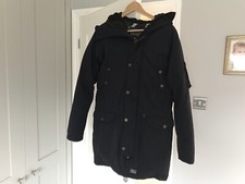 Levis Mens Parka Coat Jacket Hood Black Insulated Small