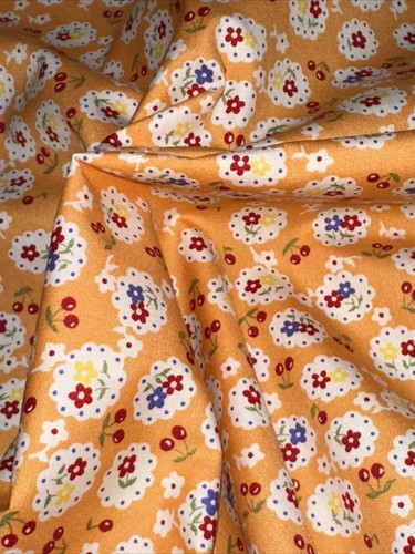 Vintage retro floral fabric - fabric, /