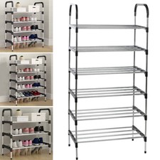 PORTABLE 3-6 TIER SHOE RACK STAND COMPACT SPACE SAVING STORAGE ORGANISER SHELF