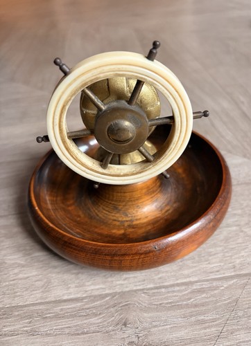 Vintage ghs brass ship wheel - ghs,