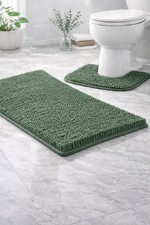 2PC Chenille Bath Mat Set Non