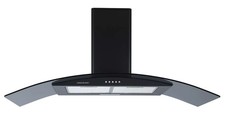 Cookology Curved Glass Cooker Hood 100cm Extractor Fan - Black CGL100BK/A