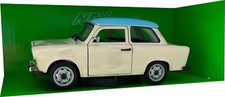 Trabant 601 in cream with blue roof, 1:24 scale diecast model from Welly, 24037