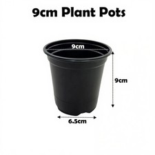9cm Plant Pots Black Plastic
