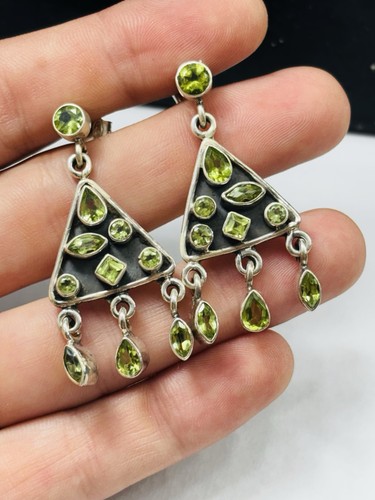 Silver and peridots - , earrings