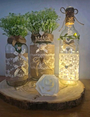 Rustic wedding glass bottle - wedding,