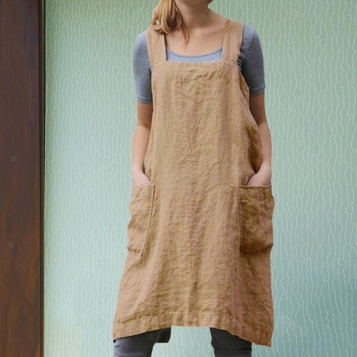 Soft linen apron - soft, with