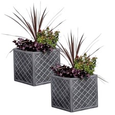 2 Large Square Lazio Planters