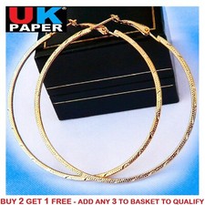 NEW PAIR OF BIG GOLD PLATED