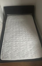 ENZO ITALIAN MODERN SMALL DOUBLE KING SIZE LEATHER BED + MEMORY FOAM - Very Good