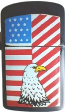 Vintage Mini Gumball Machine Prize, American Flag Eagle Lighter Keyring