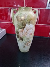 Antique Royal Bonn Porcelain Mantel Vase -  Hand painted Flowers